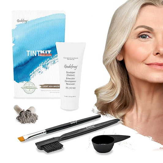 Godefroy Hair Color Tint Kit for 100% Gray Coverage, Light Ash Brown, 20 Applications, Long-Lasting Root Touch-Up for Men & Women, Pre-Measured Capsules, No Waste, DIY Salon-Quality Results at Home