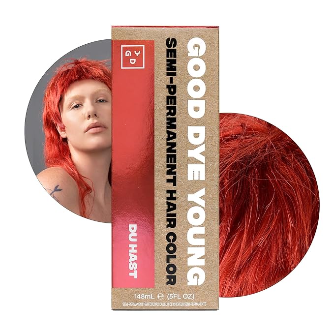 Good Dye Young Semi Permanent Hair Dye Du Hast Pink - UV Protective Temporary Hair Color, Conditioning Pink Hair Dye, PPD Free, Lasts 15-24+ Washes, Vegan & Cruelty-Free