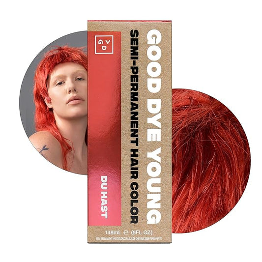 Good Dye Young Semi Permanent Hair Dye Du Hast Pink - UV Protective Temporary Hair Color, Conditioning Pink Hair Dye, PPD Free, Lasts 15-24+ Washes, Vegan & Cruelty-Free