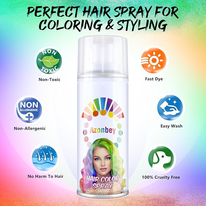 Halloween Hair Spray,Temporary Hair Color Spray for Women Kids Men,Washable Hairspray,Colored Hair Spray,Color Hairspray for Halloween,Party,Cosplay,Christmas Day (Gold)