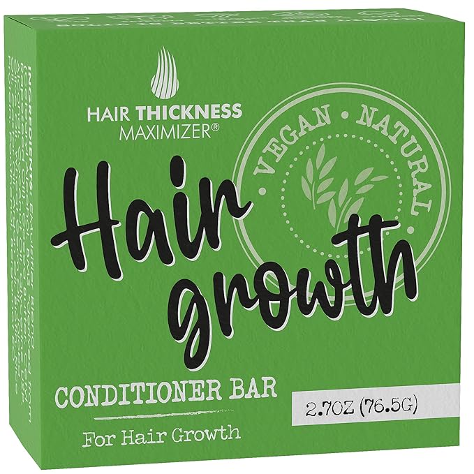 Conditioner Bar for Hair Growth. Eco Friendly, Vegan, Color Safe, pH Balanced. Solid Conditioner Bar Equal To 3 Liquid Bottles. Zero Plastic, USA Made, Strengthening & Dry Hair Relief