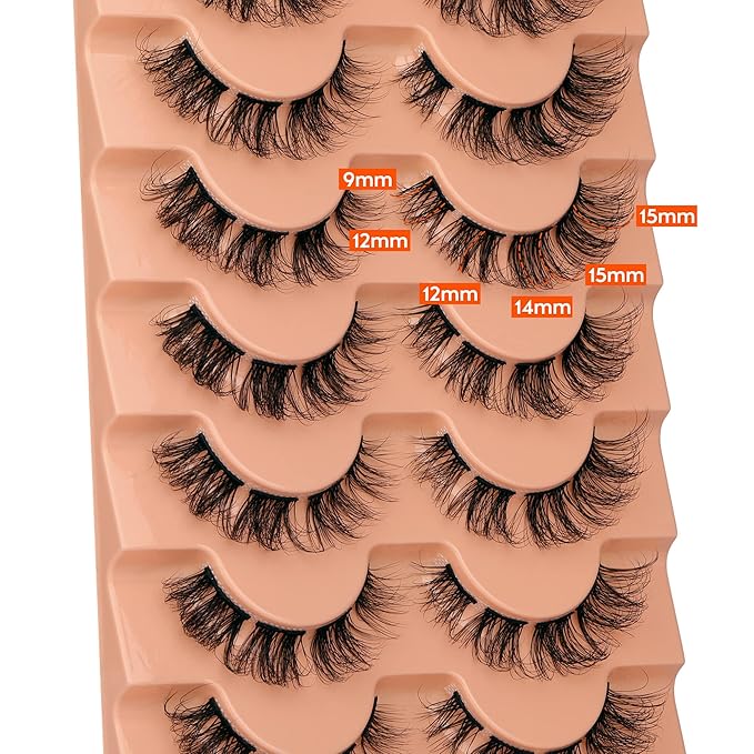 Natural Cluster Lashes D-Curly Eyelash Extensions Wispy Individual Lashes Strips False Eyelashes DIY Lash Extensions Multipack by Eefofnn