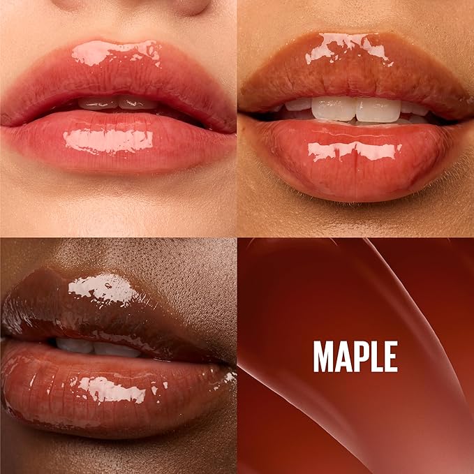 MAYBELLINE Lifter Gloss, Hydrating Honey'd Lip Gloss with Hyaluronic Acid, High Shine for Plumper Looking Lips, Maple, 1 Count
