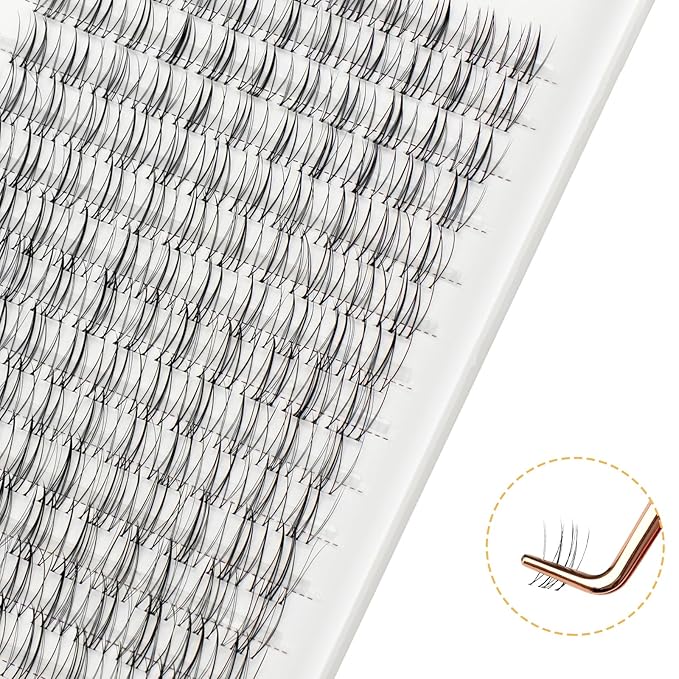 Wispy Cluster Lashes 154 Pcs 10-14mm Mix Lashes Eyelash Clusters C Curl Cluster Eyelash Extensions Natural Wispy lash clusters Reusable Individual Lash Extension (QY-10-14mm - Mix)