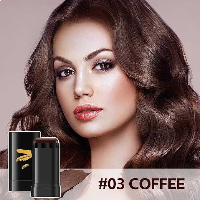 Boobeen Root Touch Up Hair Color Stick，Blendable Hairline Powder for Gray Coverage，Long Lasting Root Cover Up & Thinning Edges,Natural Finish for Women & Men