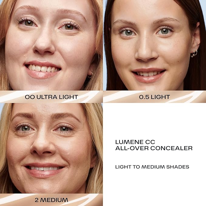 Lumene Under Eye Concealer - CC All-Over Hydrating Concealer with Medium Coverage - Multi-Tasking Under Eye Makeup Infused with Hyaluronic Acid with a Skin-Like Finish - 2 Medium (0.3 fl oz)