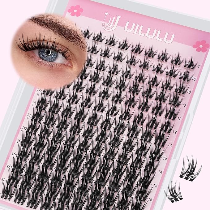 Lash Clusters for DIY Lash Extension at Home, Natural Wispy Individual Clusters Lashes False Eyelashes 140 Count 0.07D 8-18MM Mix D Curl Eye Lash Extensions (U21 Lash 8-18MM)