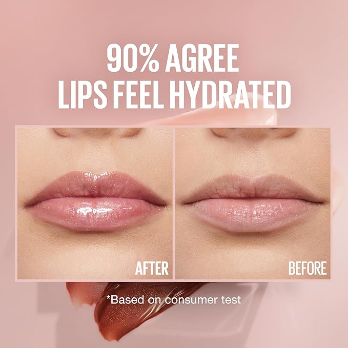 Maybelline Lifter Gloss, Hydrating Lip Gloss with Hyaluronic Acid, Moon, Nude Pink, 0.18 Ounce