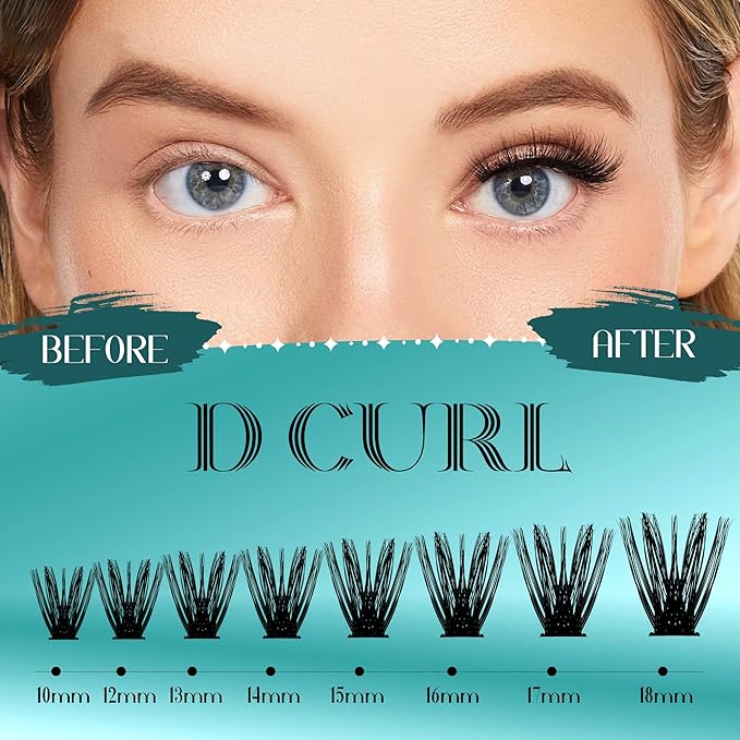 GEMERRY DIY Lash Extension Kit for Beginners 280 PCS Individual Lash Cluster Kit 0.07D 10-18 MIX Eyelash Extension Kit Lash Glue for Eyelash Extensions(60D-0.07D,10-18MIX-KIT)
