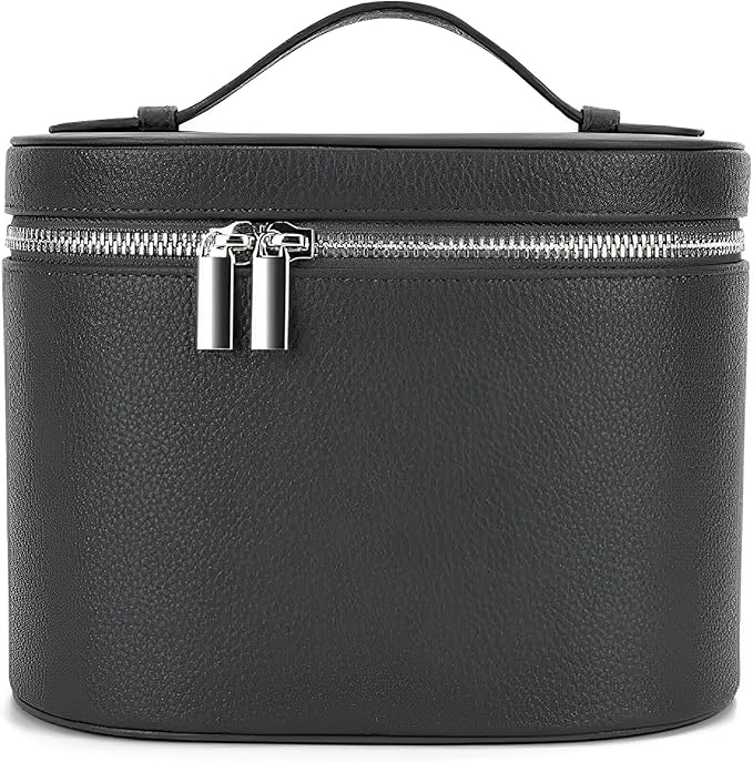 Upgrade Makeup Bag Travel Toiletry Bag Portable Cosmetic Makeup Organizer Bag Detachable Compartments(Black-dark and sophisticated style)