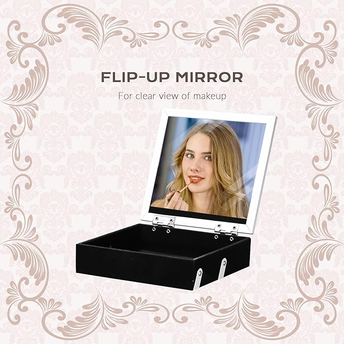 BYOOTIQUE Travel Makeup Bag Small Lockable Cosmetic Organizer with Mirror 2-Tier Trays Hairdressing Case Lash Storage Box for Manicurist Nail Tech Travel Beauty Salon Hairstylist,Rococo Coral