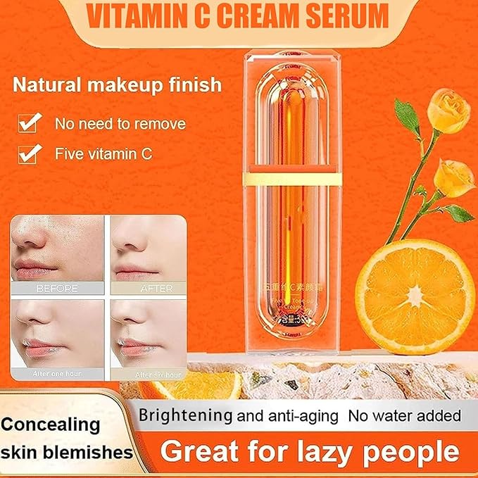 XIRUJNFD Swarous Vitamin C Makeup Tone Up Cream, Five Vitamin C Tone-Up Cream, Multi 4-In-1 Face, Concealer, Face Primer and Makeup (3)