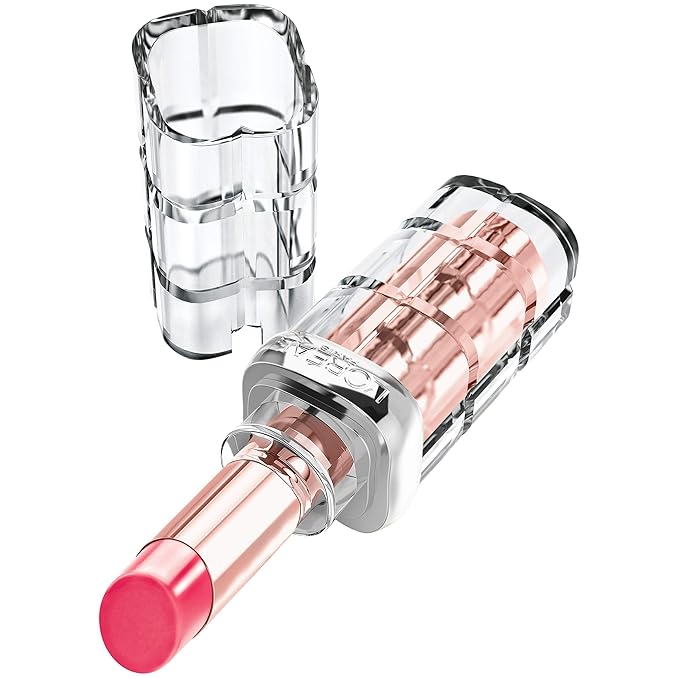 L'Oreal Paris Makeup Colour Riche Plump and Shine Lipstick, for Glossy, Radiant, Visibly Fuller Lips with an All-Day Moisturized Feel, Guava Plump, 0.1 oz.
