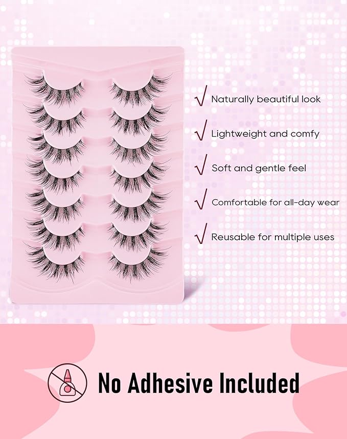 Frihappy Manga Lashes Japanese Anime Lashes Spiky Wispy False Eyelashes Strip Doll Lashes HPM-3