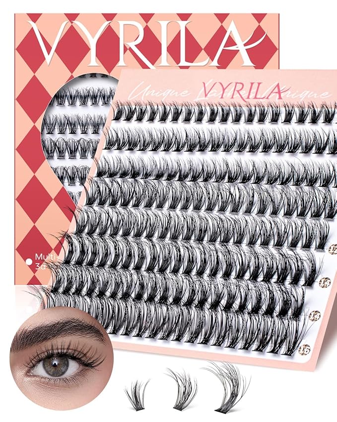 Lash Clusters 0.05mm PBT Fiber Eyelash Clusters, 0.3mm Superfine Soft Band C Curl Diy Lash Extension, 160pcs 8-16mm Individual Lashes Clusters Like Eyelash Extensions (40P-C-8-16Mix)