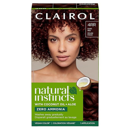 Clairol Natural Instincts Demi-Permanent Hair Dye, 4RR Dark Red Hair Color, Pack of 1