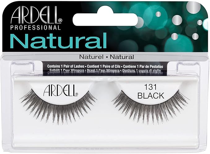 Ardell Natural Lashes False Eyelashes 131 Black - Soft & Wispy Volume Strip Lashes, 4 Pack