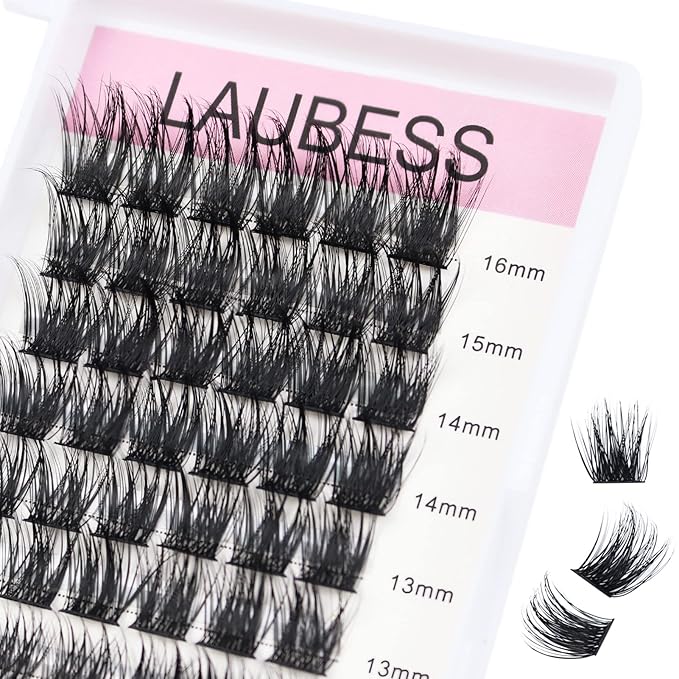 Lash Clusters 9-16mm 72pcs Individual Lashes D Curl Cluster Lashes Mixed Length Eyelash Clusters DIY Lash Extension Kit Cluster Eyelash Extensions (03-0.07D, 9-16mm)