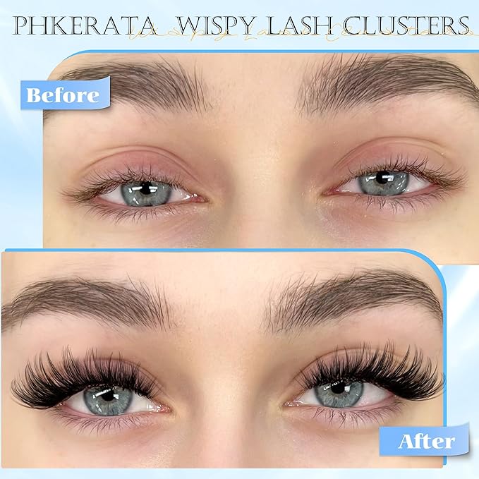 Wispy Eyelash Clusters Natural Lash Clusters 120 pcs Cluster Eyelash Extensions Wispy D Curvature Individual Lashes Reusable DIY Lash Extension Thin Lash Band
