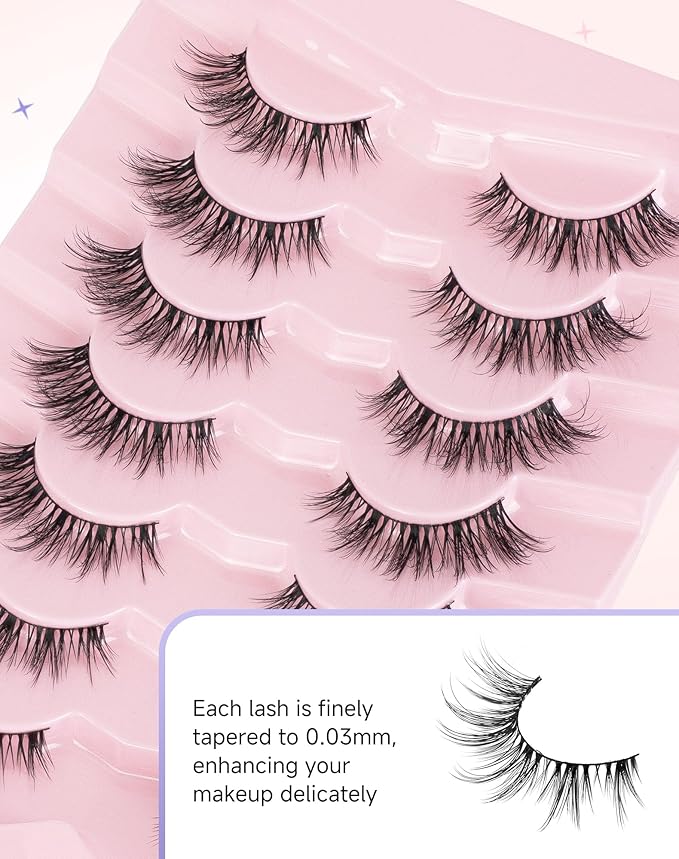 Natural Lashes Natural Eyelashes Natural Look Wispy Lashes Mink Lashes False Eyelashes Fake Eyelashes C Curl Lashes Strip Lashes Pure-02