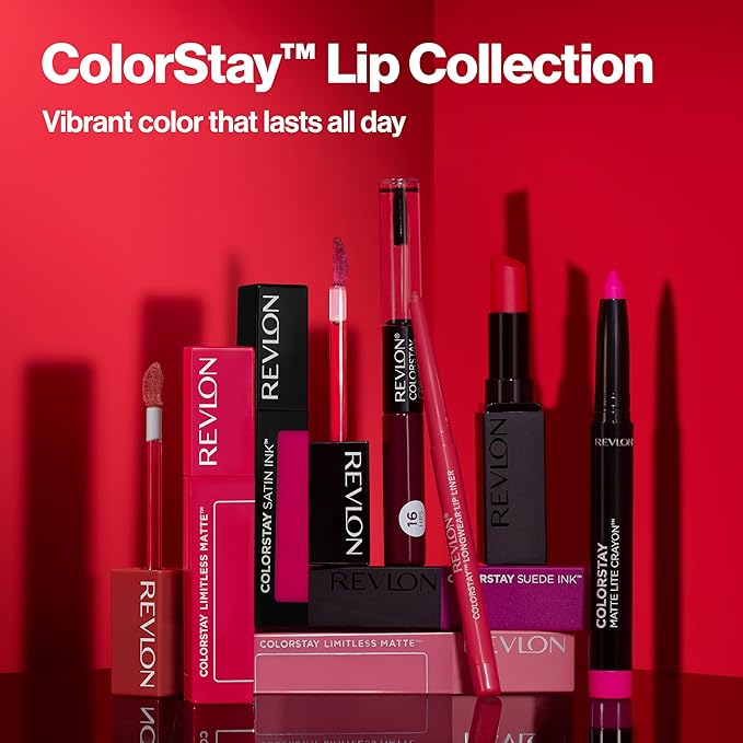 Revlon Liquid Lipstick with Clear Lip Gloss, ColorStay Overtime Lipcolor, Dual Ended with Vitamin E, 005 Infinite Raspberry, 0.07 Fl Oz