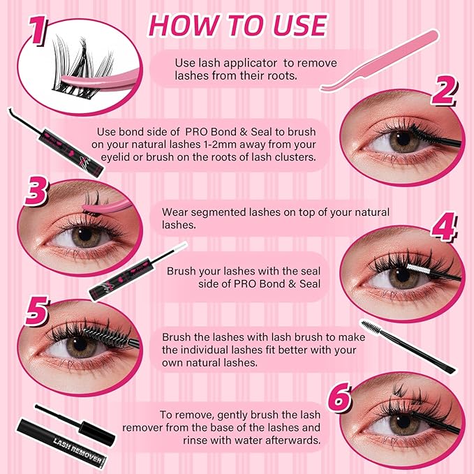 PRO LASHBEAUTY Manga Lash Clusters, Eyelash Clusters 8-18 Mixed Cluster Eyelash Extensions Mixed Lash Extension Reusable Soft & Comfortable (Nova,8-18mix)