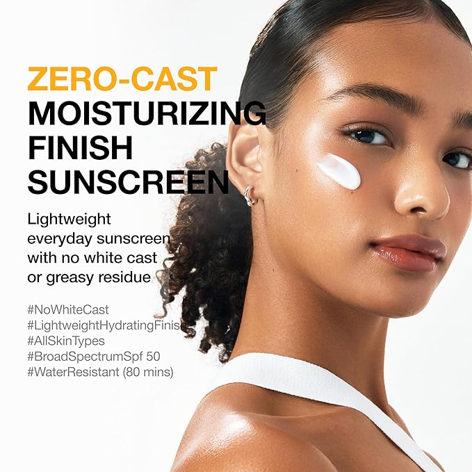 Anua Zero-Cast Moisturizing Finish Sunscreen,SPF 50, Glow Natural Sunscreen,No White Cast, Hyaluronic Acid, Niacinamide Sun Block For face,Oil-Free, Oxybenzone Free, Travel Essential (50ml/1.69fl.oz)
