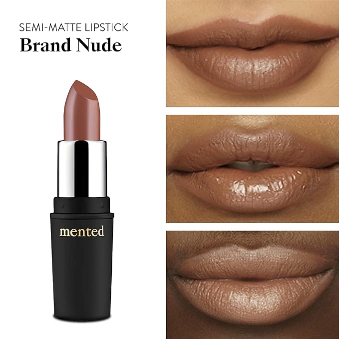 Mented Cosmetics Nude Lipstick for Women, Semi-Matte Long-Lasting Lip Stick, Moisturizing Vegan, Paraben & Cruelty-Free, Enhances All Complexions, Perfect for Everyday Makeup, Brand Nude
