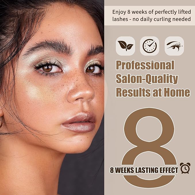 Upgraded Lash Lift Kit Professional - Eyebrow Lamination & Eyelash Perm Kit with High Adhesion Glue and Long-Lasting Curling Set, Gentle Formula for Sensitive Eyes