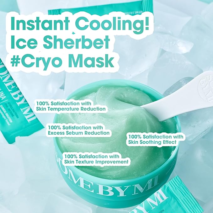 SOME BY MI PDRN Spirulina Soothing Sherbet Mask – 10 Sticks – Korean Vegan Wash-Off Face Mask that Cools by 10.9°C in 10 Minutes – Revitalizes Skin with Spirulina, Seaweed & PHA – Korean Skin Care