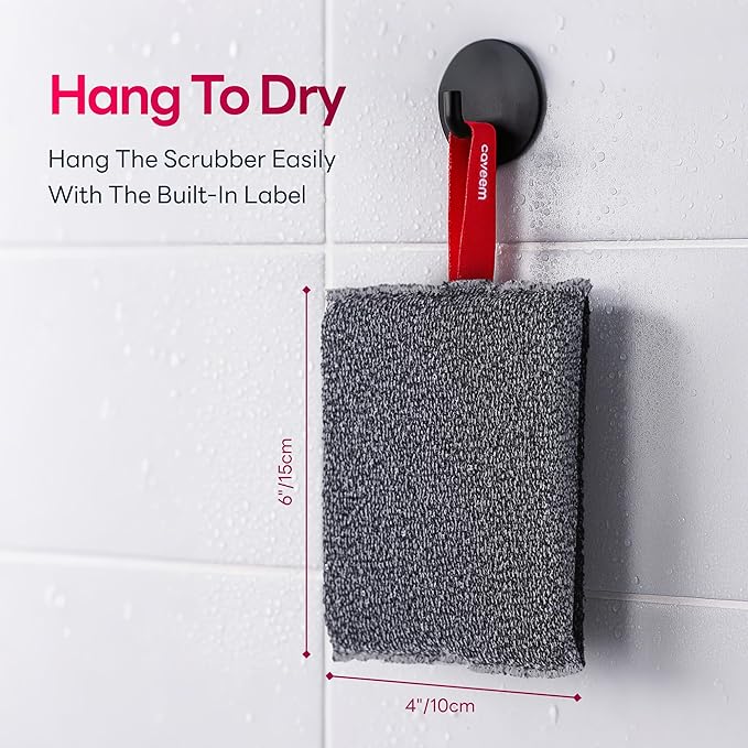 Exfoliating Body Scrubber, Large Bath and Body Scrub Buffer, Dual Texture Body Exfoliator for Remove Dead Skin, Soft and Rough Lightweight Square Sponge for Shower (2 Pack)