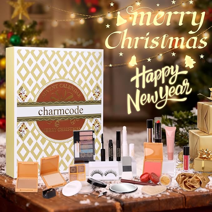 Makeup Advent Calendar 2025 – 24 Days Christmas Make Up Gift Set for Adlut Women & Teen Girls, CHARMCODE Xmas Cosmetic Countdown Calendar, Full Holiday Beauty Kits with Surprises