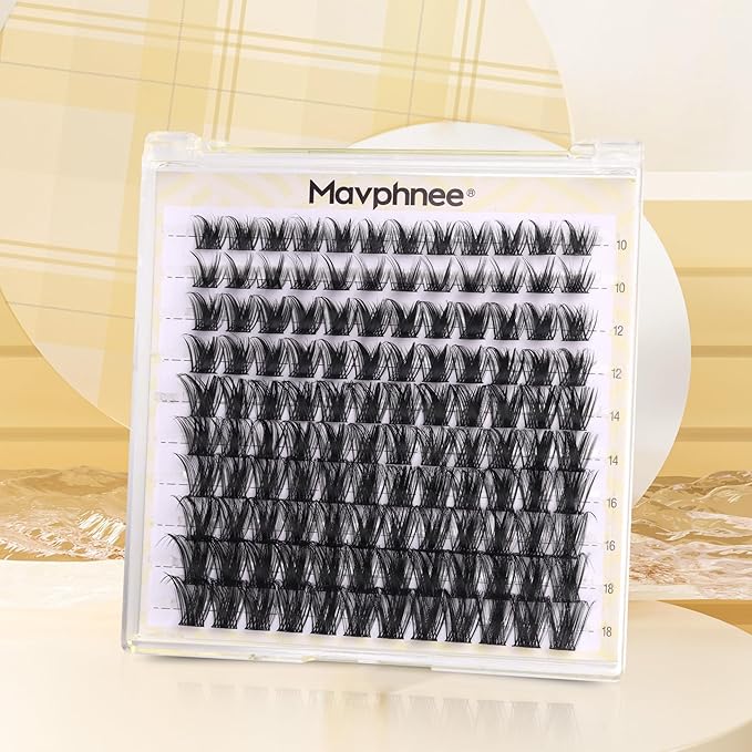 Eyelash Clusters Wispy Lash Extensions Natural Individual Lashes D-Curly Cluster Lashes 10-18MM DIY at Home Cluster Eyelash Extensions 120 Pcs Eye Lash Clusters by Mavphnee