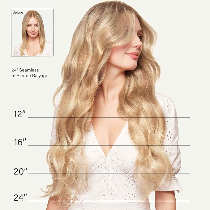 Luxy Hair 24" Dark Brown Balayage Classic Clip-In Hair Extensions (240 grams) 100% Remy Human Hair, Natural,Volume, 10-Piece Set, Blends Easily