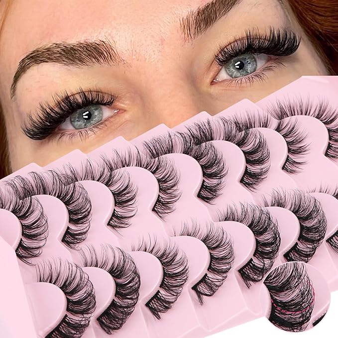 Natural Lash Clusters D-Curly False Eyelashes Extensions 4 Styles Mixed Wispy Individual Lashes16mm Cluster Eyelashes Fluttery Volume Lashes 8 Pairs Multipack by Eefofnn