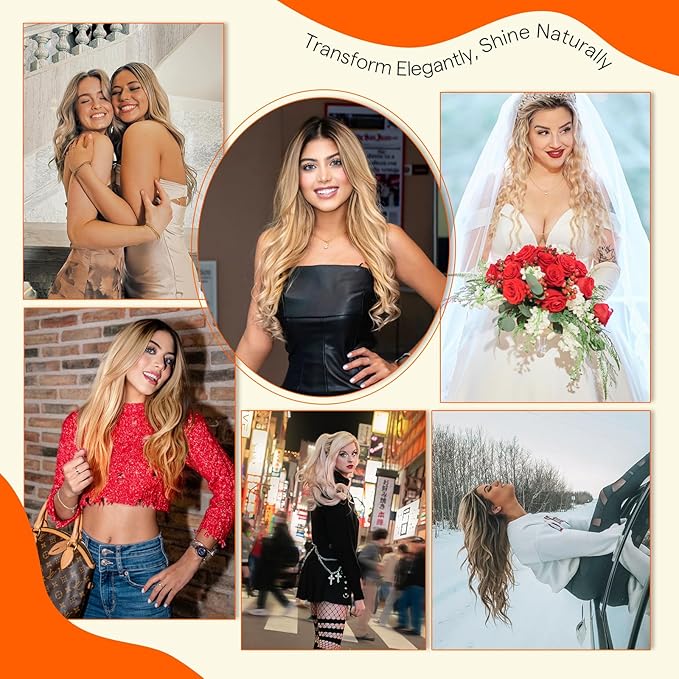 Full Shine U Tip Hair Extensions Human Hair 16 Inch 50 Grams Brown Highlighted Honey Blonde Pre Bonded Human Hair Extensions Keratin Tip Extensions Remy Hair add Volume