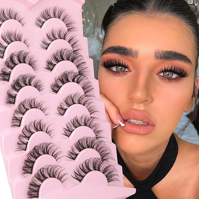 Natural Lash Clusters D-Curly False Eyelashes Extensions 4 Styles Mixed Wispy Individual Lashes16mm Cluster Eyelashes Fluttery Volume Lashes 8 Pairs Multipack by Eefofnn