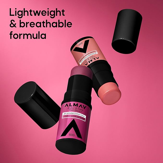 Almay Lip and Cheek Tint, Color & Care Tint Stick, Multi-Use Moisturizing Blush and Lip Color, Dewy Finish, Stocking Stuffer, 400 Nude Flush, 0.25 oz
