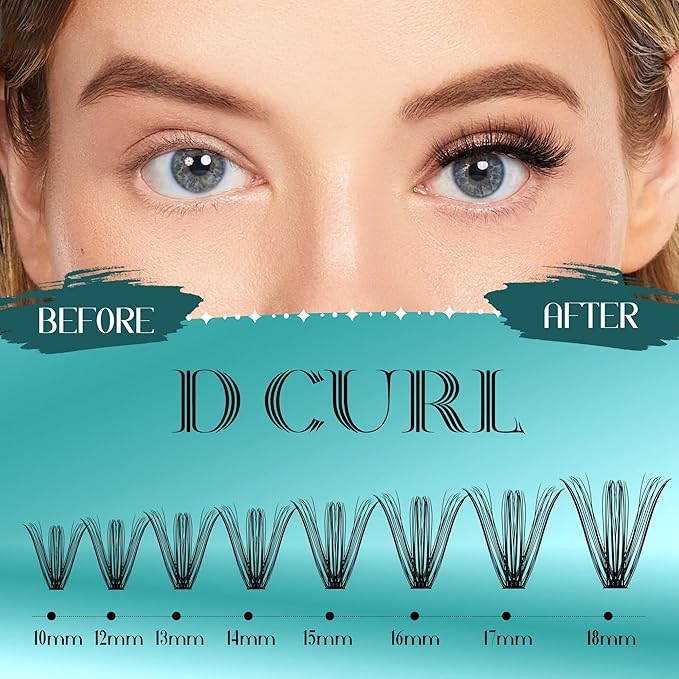GEMERRY DIY Lash Extension Kit for Beginners 280 PCS Individual Lash Cluster Kit 0.07D 10-18 MIX Eyelash Extension Kit Lash Glue for Eyelash Extensions(40D-0.07D,10-18MIX-KIT)