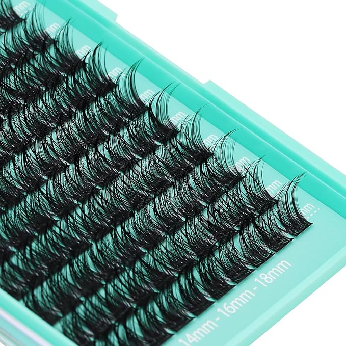 Bodermincer Lash Clusters D Curl Black/Brown/Colored Lashes 10-12-14/12-14-16/16-18-20mm Mixed Lash Clusters Kit For Beginner (Y10# 14-16-18mm Mixed)