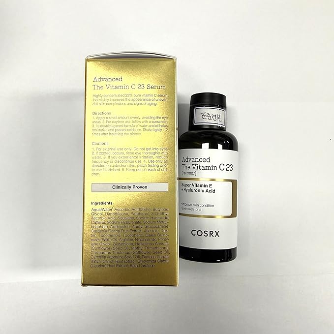 COSRX Advanced Pure Vitamin C 23% Serum with Vitamin E & Glutathione (Renewal), Korean Vitamin C Serum for Fine Lines, Uneven Skin Tone & Dull Skin, 0.67oz, Korean Skin Care, Stocking stuffers