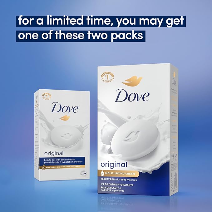 Dove Beauty Bar Soap Original, Pack of 24 for Soft, Smooth Skin, with 1/4 Moisturizing Cream 3.75 oz