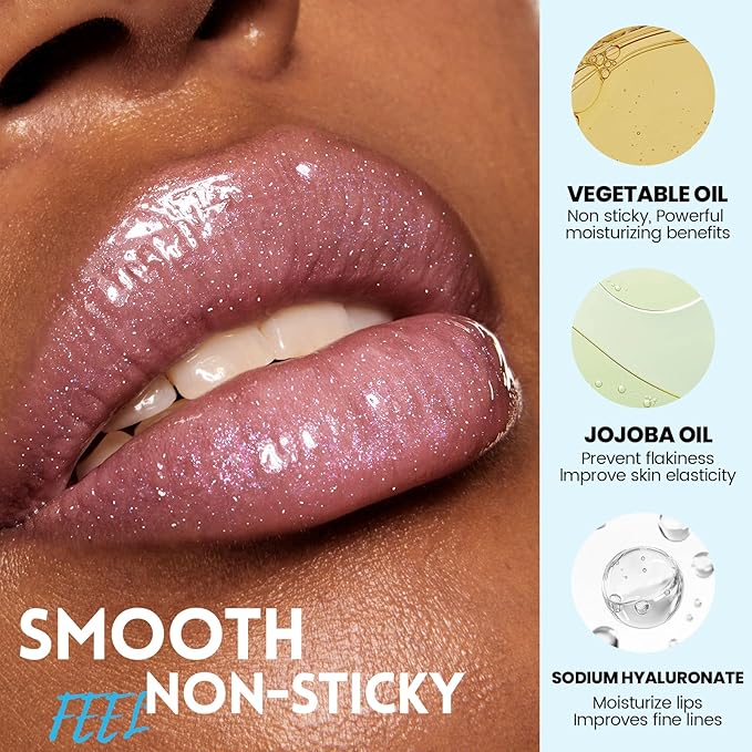 Pudaier Glossy Lip Stain, Excellent Recovery, Moisturizing Lip Care Tinted Lip Oil, Hydrating Plumping Lip Gloss Balm, Non-Sticky Long Lasting Light Texture LipGloss Oil for Dry Lip (09 Blush Bloom)