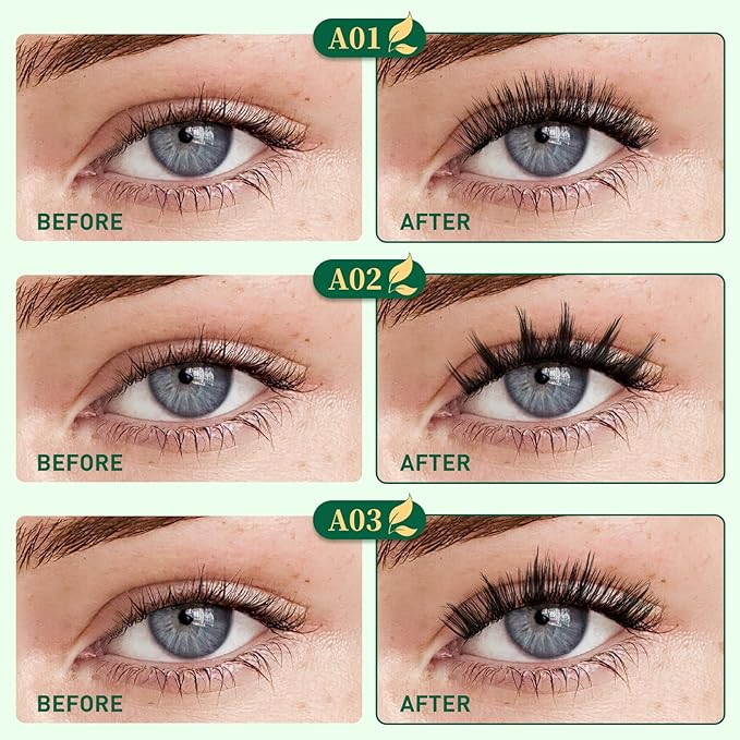 KEYYOU Daily Wear Reusable Magnetic Eyelashes 2 Pair with Applicator No Glue Needed 3D Natural Magnetic Lashes, Easy to Apply & Long Lasting for Daily Use & Events(A01+A01)