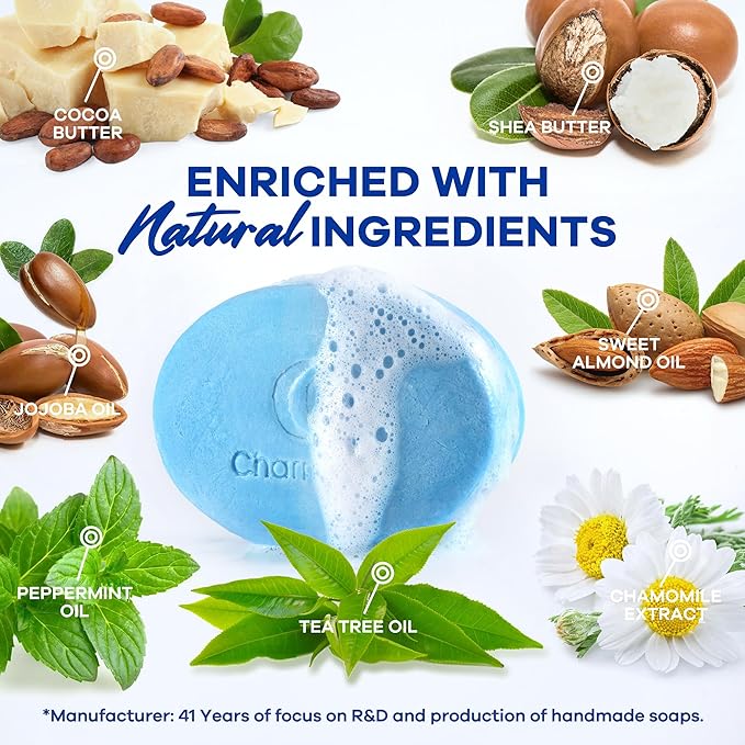 Antifungal Soap with Tea Tree Oil: 2 Medicated Bars for Athletes Foot Ringworm Jock Itch & Skin Fungus Itch Odor Relief & Moisturizing Skin Care for Face Body Wash Daily Use for Women Men 9OZ