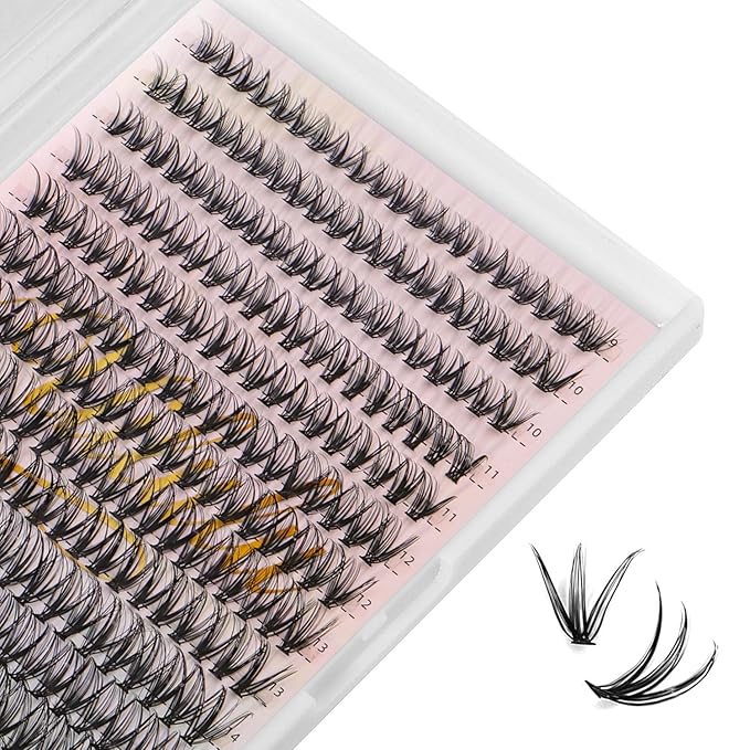 Lash Clusters for DIY Lash Extension at Home, 30D Wispy Individual Clusters Lashes False Eyelashes 280 Count 0.07D 9-16MM Mix D Curl Eye Lash Extensions (30D Lash 9-16MM)