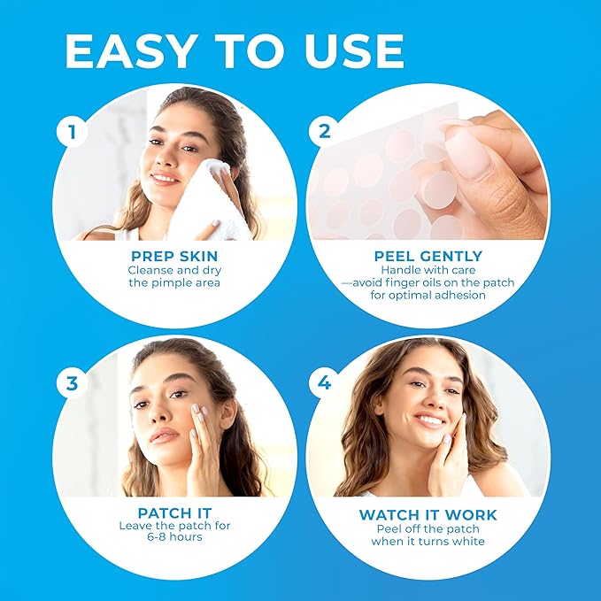 Pimple Patches for Face (500 Patches), Hydrocolloid Acne Patches with Tea Tree Oil, Pimple Patch Pimple Stickers - Hydrocolloid Patch Acne Dots - Acne Pimple Patches For Face - Zit Patches