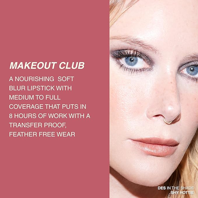 Freck Beauty MAKEOUT CLUB Soft Blur Lipstick – Medium-to-Full Coverage, 8-Hour Wear, Transfer-Proof, Buildable Soft Matte Finish, Wearable Color for All Skin Tones | SHY HOTTIE (Warm Caramel)