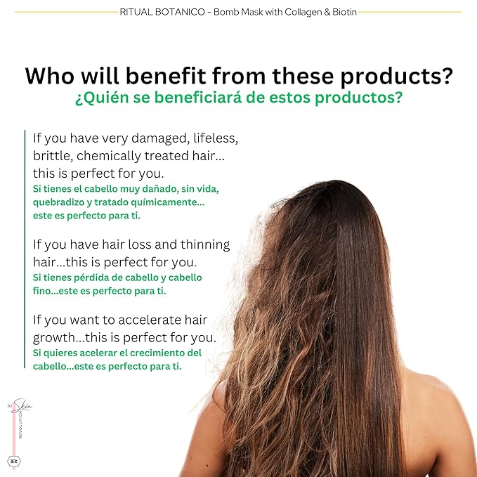 Ritual Botánico Keratina Orgánica | Treatment to Straighten, Repair and Relax Hair | Natural, Organic & Vegan | Product of Colombia | Mascarilla Bomba, 400 ml/13.52 Fl Oz (2 Count)