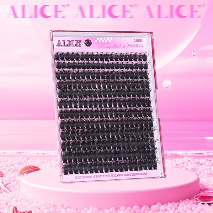 ALICE Lash Clusters Eyelash Clusters - Wispy Volume Eyelash Extensions with Spikes - 228pcs 10-18mm 100D Waterproof Individual Lashes for Dramatic Look and Customizable Styles